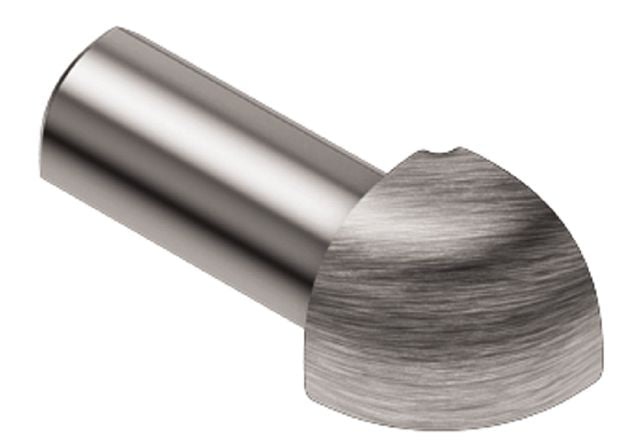 Rondec 90 Degree Outside Corner Metal Tile Edging Trim - Brushed Stainless Steel