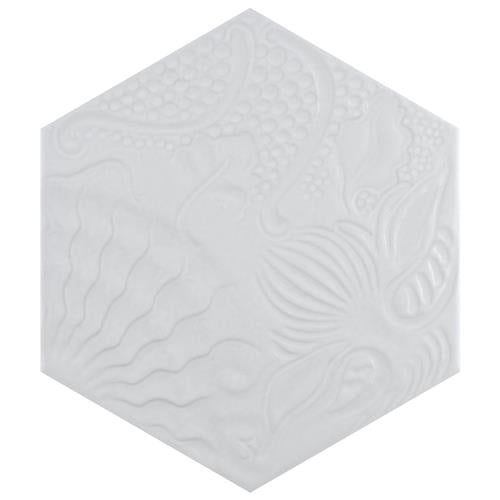 Gaudi Lux White Porcelain Tile - Mixed - 8 5/8" X 9 7/8" Hexagon