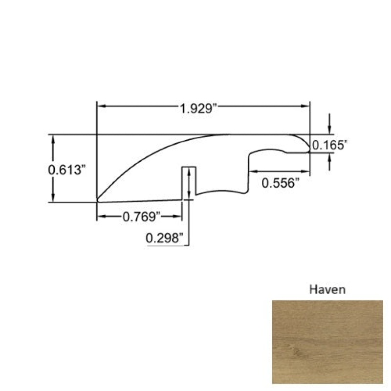 Lakeshore Haven Laminate Wood Moulding / Trim - 94" Reducer - Embossed