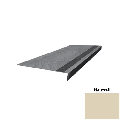 Flextones Neutrail Type 675 With Flush Ribbed Insert Distinct Designs Rubber - 12" X 72" Stair Tread - Diamond Profile Design