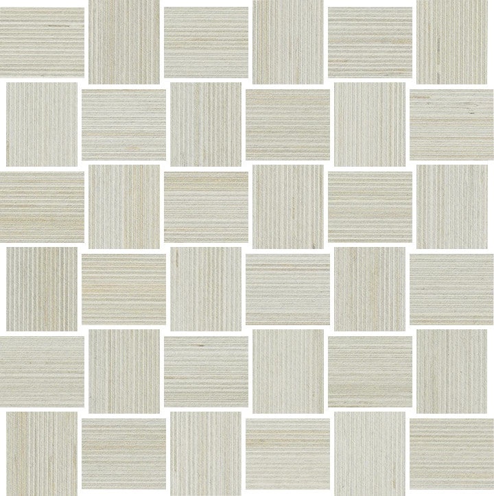 Shibusa Bianco Porcelain Mosaic – 2" x 2" Basket Weave, Matte