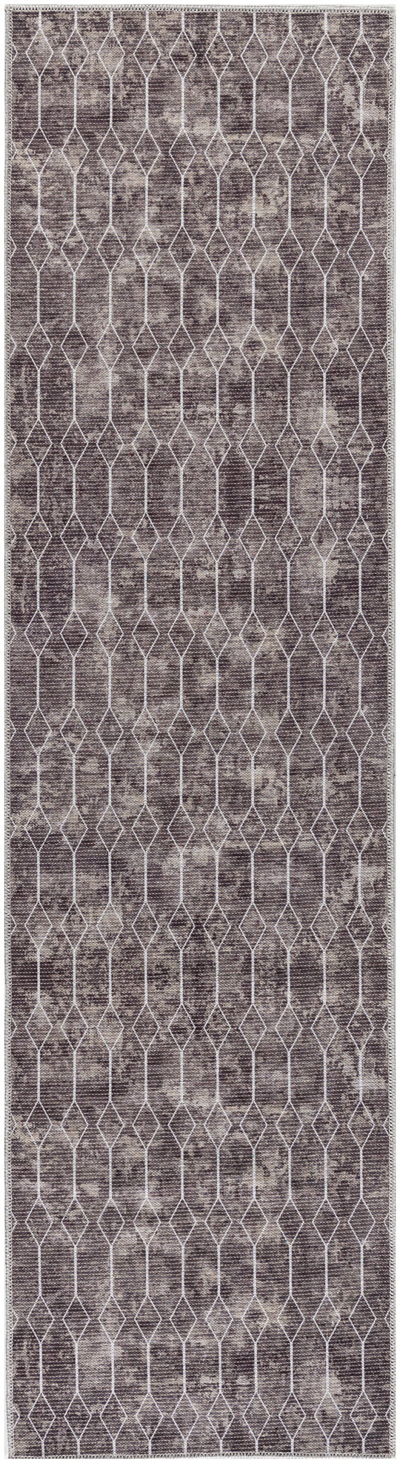 Machine Washable Series 1 Sr107 Mocha Runner Rug
