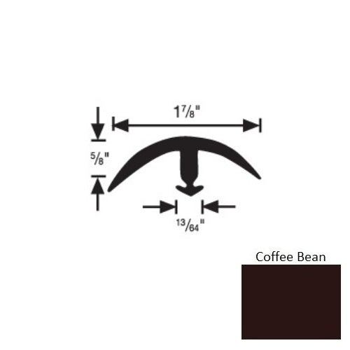 Flextones Coffee Bean Vinyl 164 Snap Down Super Edge - 1 7/8" X 12 Ft - Thermoplastic