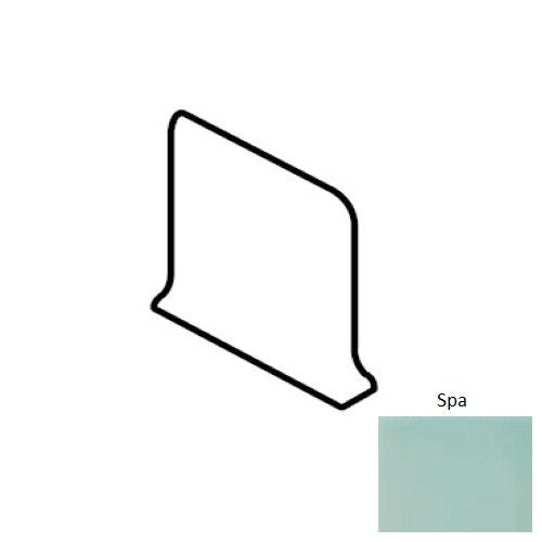 Color Wheel Classic Spa Ceramic Wall Trim - 6" X 6" Sanitary Cove Base Corner Left - Semi Gloss