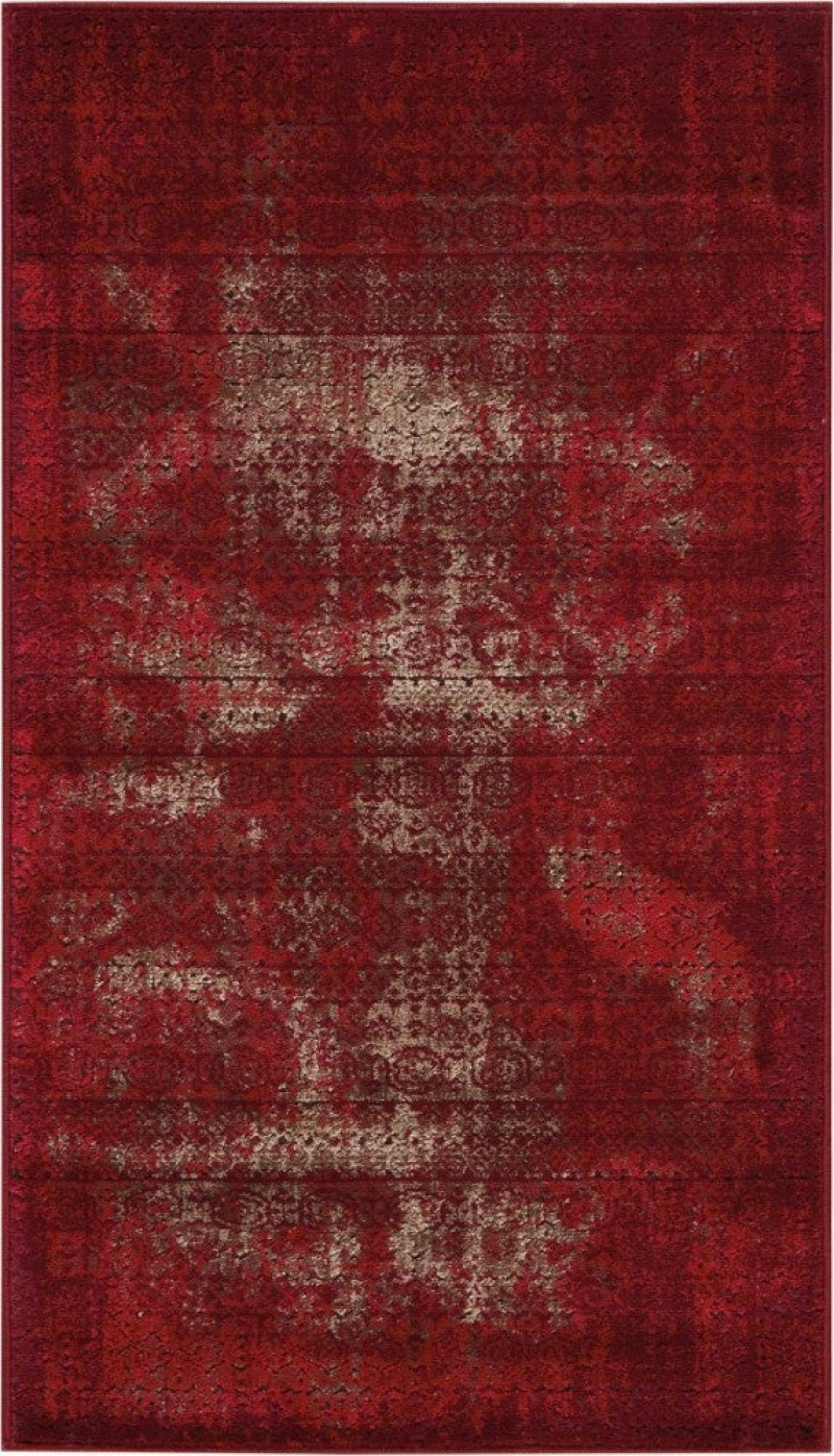 Karma Red Traditional Area Rug - 8 Ft Runner
