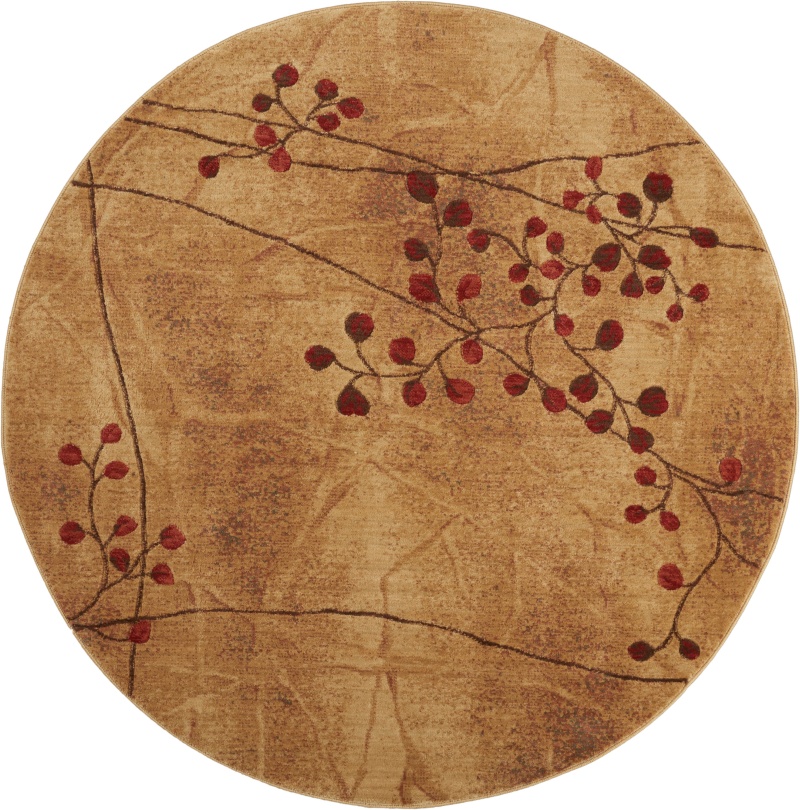 Somerset St74 Latte Synthetic Fibers Rustic Area Rug - 8 Ft X Round - Latte