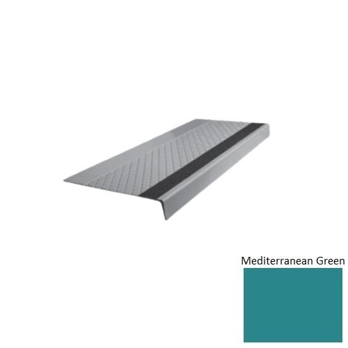 Flextones Mediterranean Green Type 685 With Flush Carborundum Strip Distinct Designs Rubber - 12" X 72" Stair Tread - Diamond Profile Design