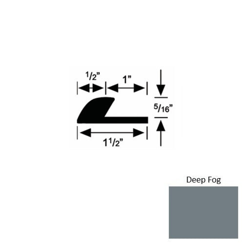 Solid 36 Deep Fog Rubber Underlap Carpet Edge