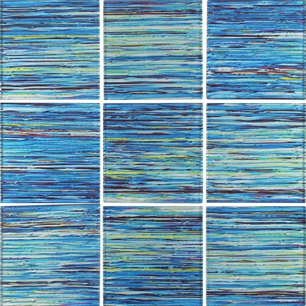 Aquatica Rainbow Ocean Glass Tile - Glossy - 6" X 6"