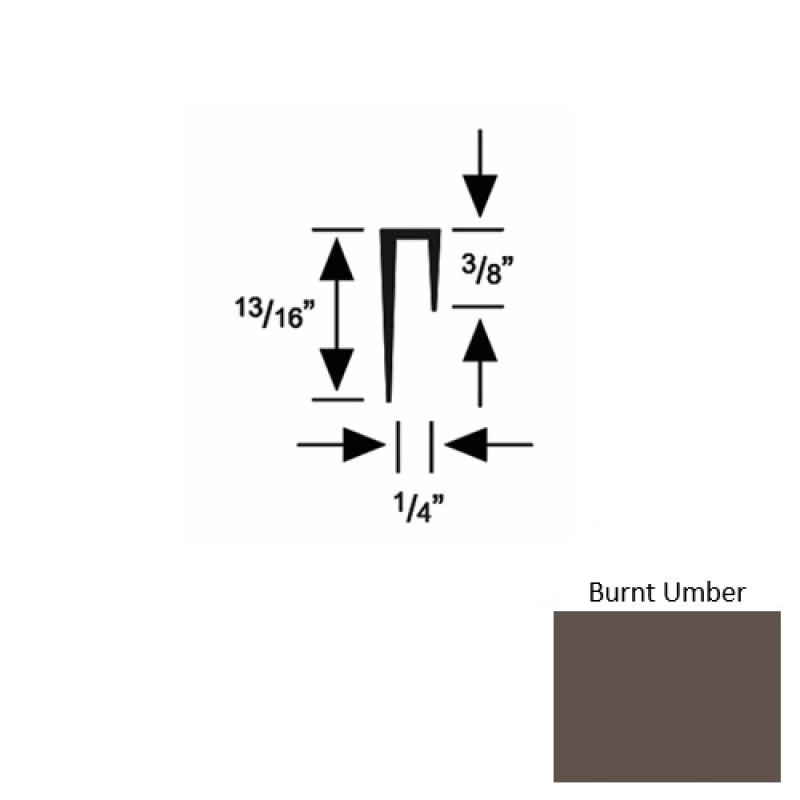 Solid 47 Burnt Umber Rubber Cove Cap Square 1/4" x 9 Ft