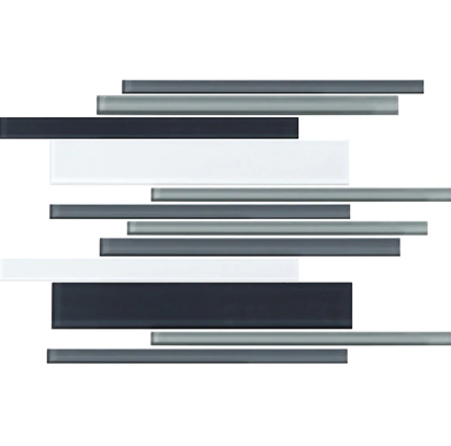 Color Wave Classic Blends Evening Mixer Interlocking Glass Mosaic - Random Linear - Glossy