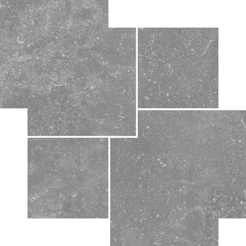 B Stone Gris Modulo Division Ceramic Mosaic - Pinwheel - Matte