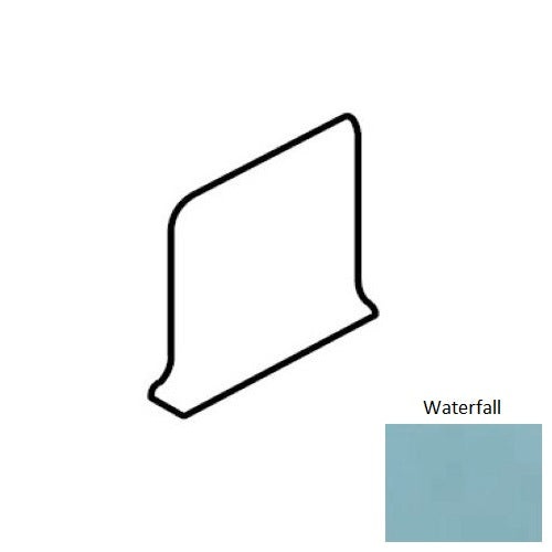 Color Wheel Classic Waterfall Ceramic Wall Trim - 6" X 6" Sanitary Cove Base Corner Right - Semi Gloss