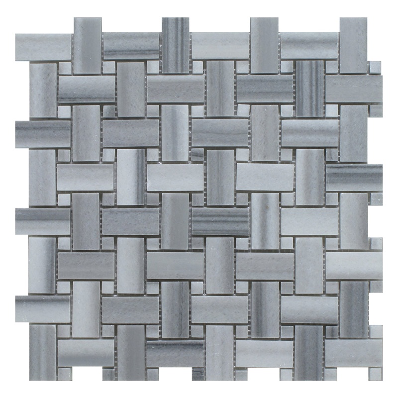 Marmara Striato Marble Mosaic - 1" X 2" Basket Weave - Polished