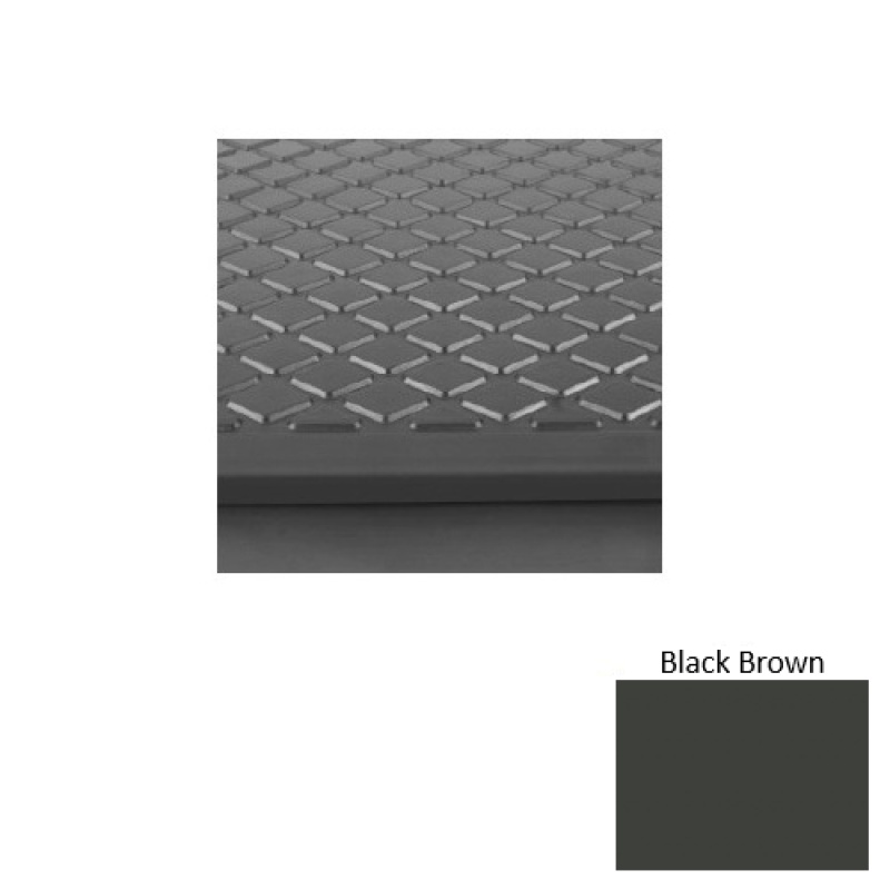 Solid 31 Black Brown Diamond Rubber (Rd) Stair Tread With Dupont Kevlar - Textured