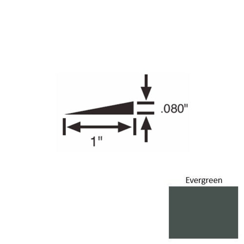 Solid 21 Evergreen Rubber Reducer Strip - 1" X 9 Ft (108") X 0.080"