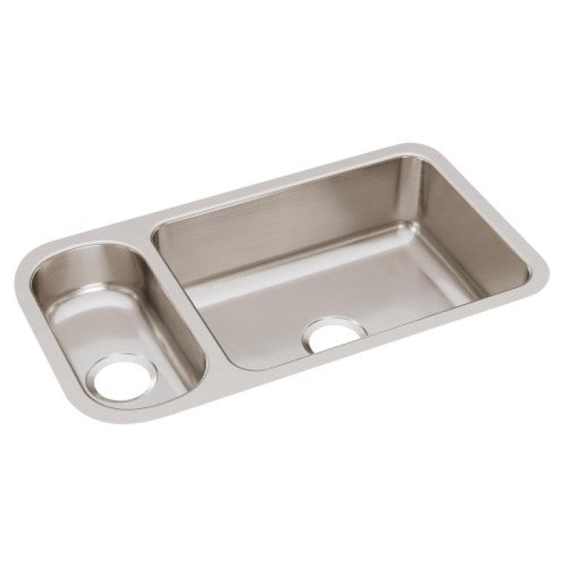 Eluh3219 Lustertone Classic Stainless Steel Undermount Double Bowl Kitchen Sink - 32 1/4" X 18 1/4" X 7 3/4" - Stainless Steel