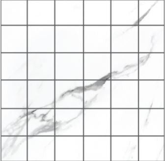 Statuario Extra Moderne White Porcelain Mosaic 2" x 2"