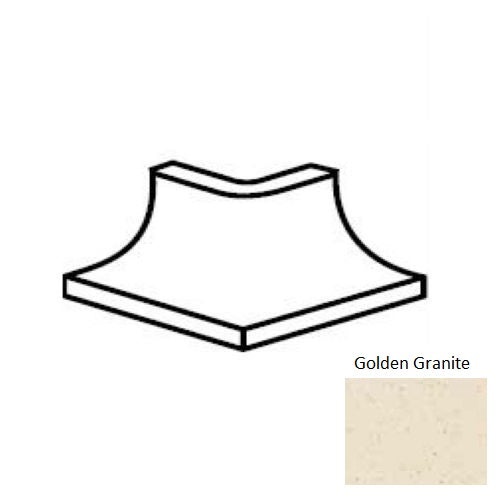 Keystones Unglazed Mosaic Golden Granite Porcelain Floor & Wall Trim - 2" X 2" Cove Base Outcorner - Matte
