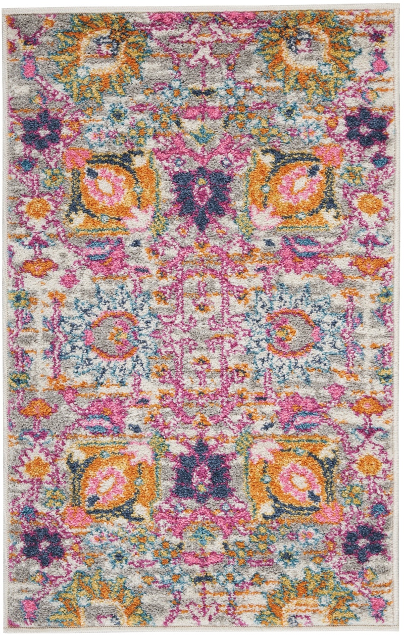 Passion Psn01 Silver Polypropylene Bohemian Area Rug