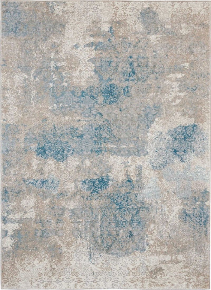 Karma Ivory Light Blue Area Rug