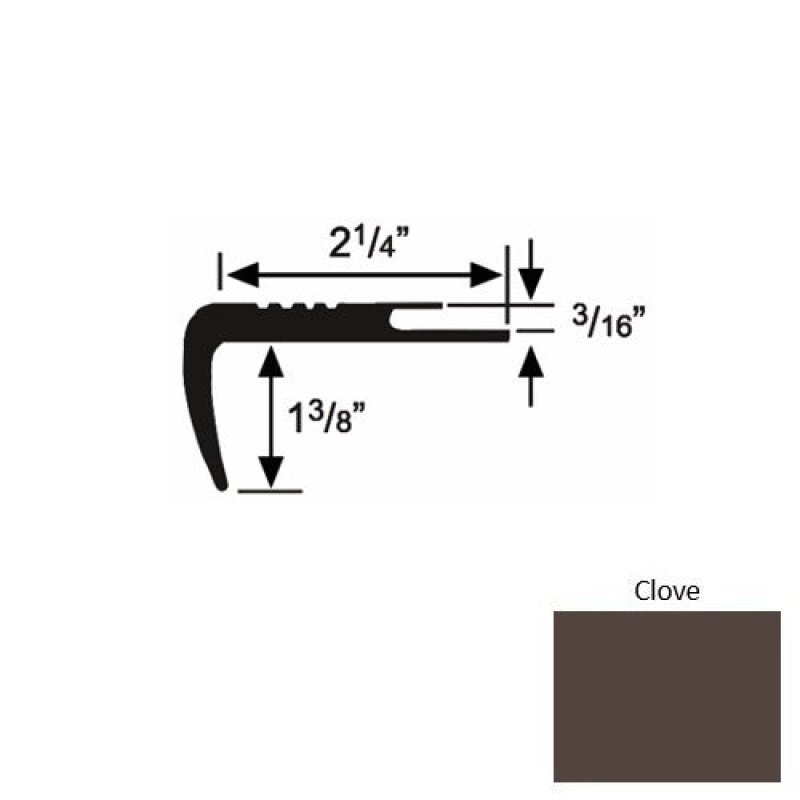 Solid 17 Clove Rubber Undercut Carpet Nosing