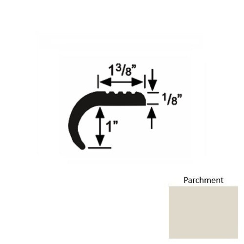 Solid 06 Parchment Rubber Domestic Stair Nosing