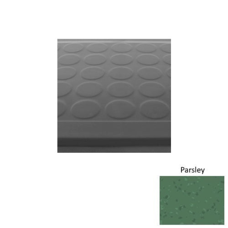 Roppe Symmetry Parsley Rubber Stair Tread with Galley Red Abrasive Strip