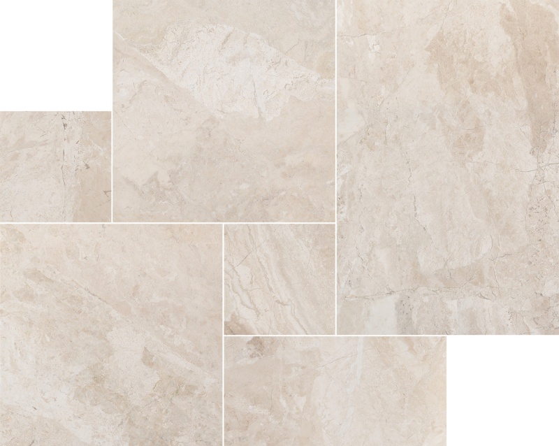 Diano Royal Marble Paver Versailles Pattern - Leather - Various Sizes