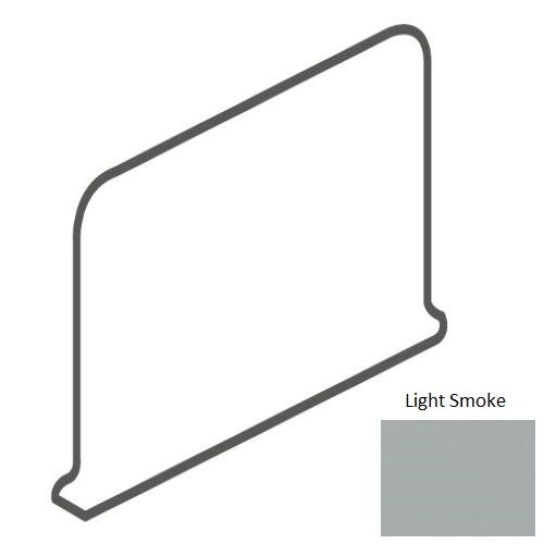 Bright & Matte Light Smoke Ceramic Wall Trim - 4 1/4" X 6" Thin Lip Cove Base Outcorner