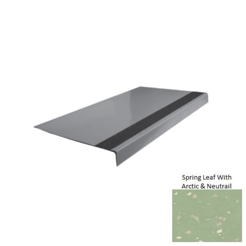 Spextones Spring Leaf With Arctic & Neutrail Type 170 Distinct Designs Rubber - 12 1/4" X 72" Stair Tread - Smooth