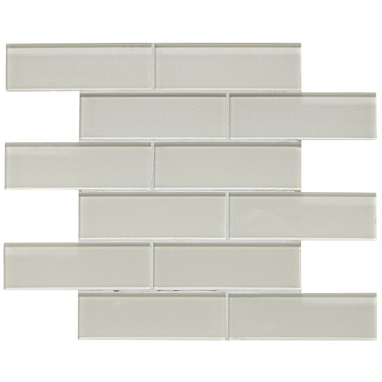 Dunes Ivory Glass Mosaic - 2" X 6" Staggered Joint - Matte