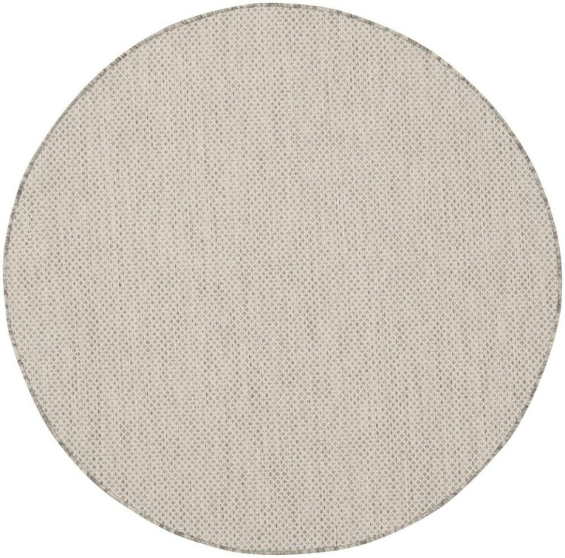 Courtyard Ivory Silver Round Area Rug