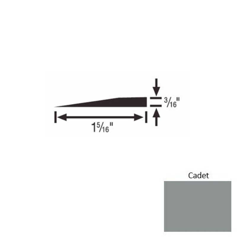 Solid 23 Cadet Rubber Reducer Strip - 1 5/16" X 9 Ft (108") X 3/16"