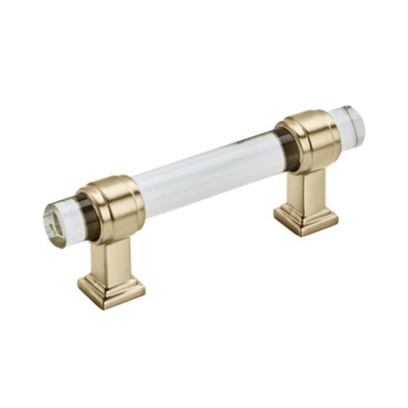 Glacio Zinc & Glass Bar Cabinet Pull
