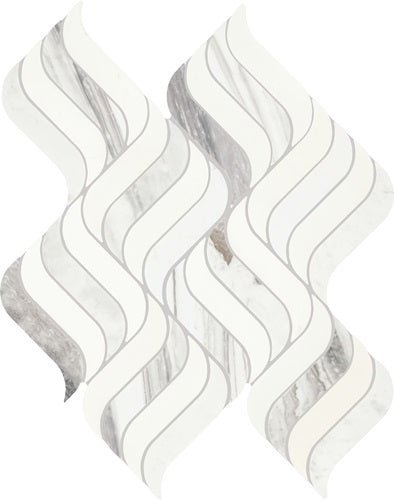 Eclessia Marble Volakas Blend Marble Mosaic - Wave - Polished