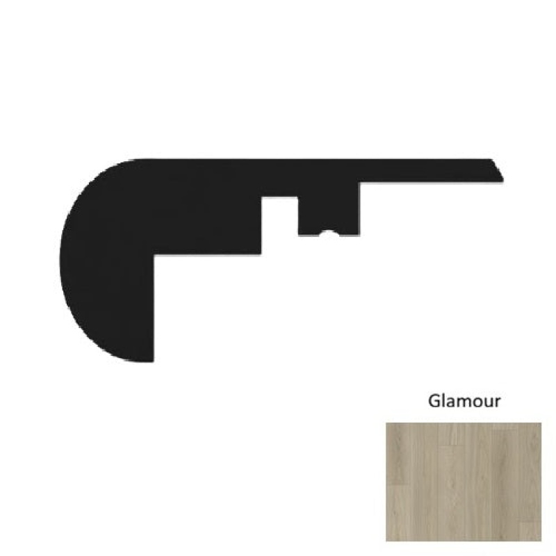 Paradise Glamour Laminate Wood Moulding / Trim - 94" Overlap Stair Nose - Wire Brushed