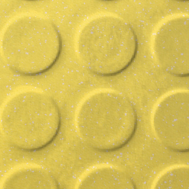 Johnsonite Canary Raise Round Color Splash Speckled Rubber Tile - Textured - 24" X 24"