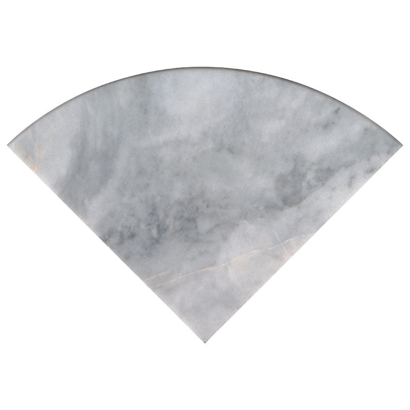 Turkish Carrara Marble Corner Shelf - 18" Radius - Polished