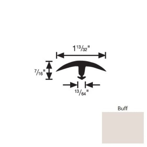 Flextones Buff Vinyl Snap Down T Edge Divider
