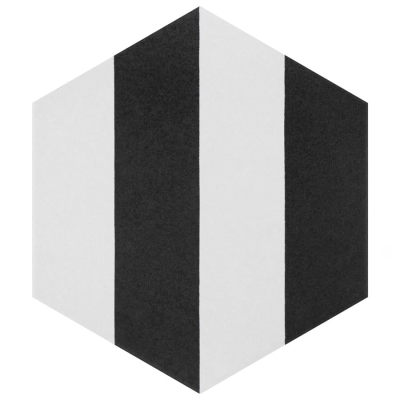 Porto Capri Black Porcelain Tile - Matte - 8 5/8" X 9 7/8" Hexagon