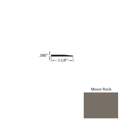 Johnsonite Moon Rock Vinyl Moulding / Trim - 1 1/8" X 3 Ft (36") X .080" Reducer - Reducer