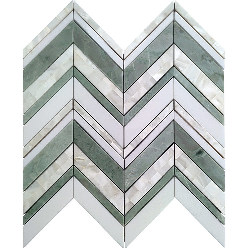 Ireland Kilkenny Shell Mosaic - Chevron - Polished