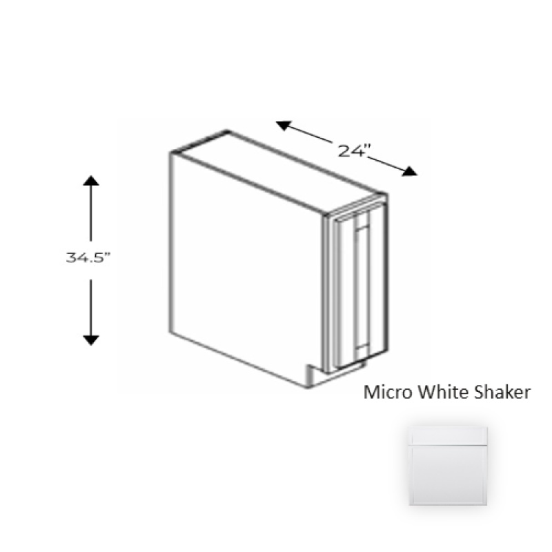 Framed Shaker Premium Micro White Shaker Natural Clear Coat Wood Base Cabinet, 9" x 34.5" x 24"