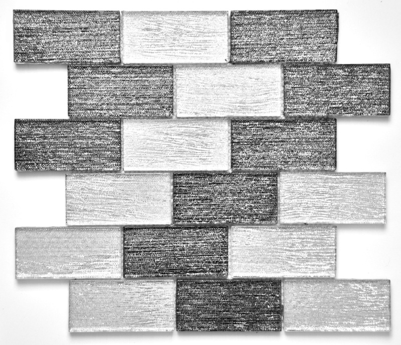 Wolf Gray Glass Mosaic - Brick - Brick