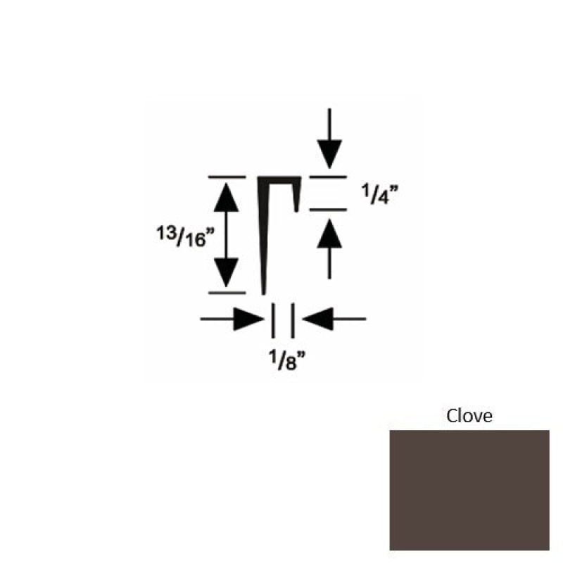 Solid 46 Clove Rubber Cove Cap Square - 1/8" X 9 Ft (108")