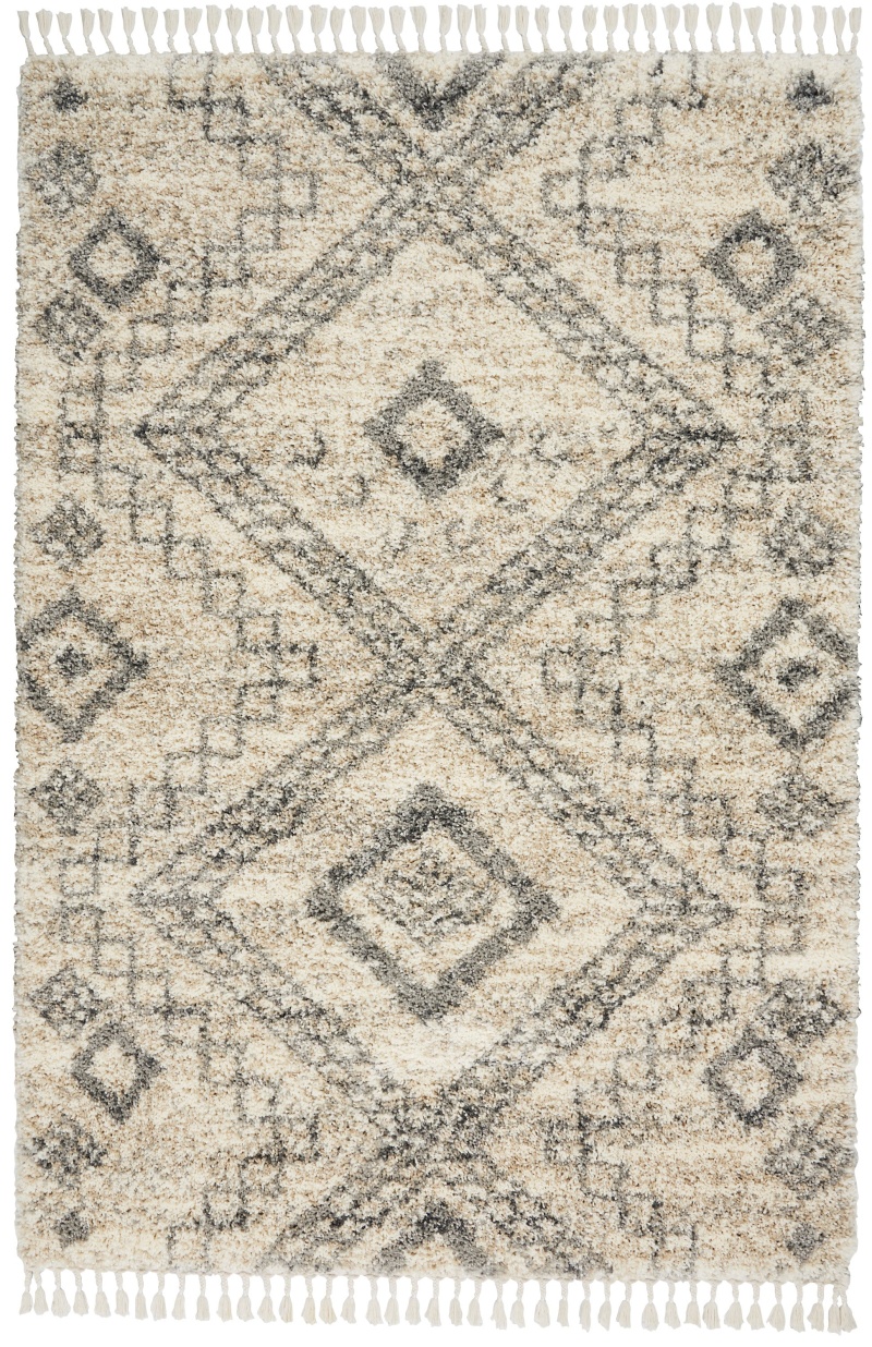 Oslo Shag Ivory / Grey Area Rug
