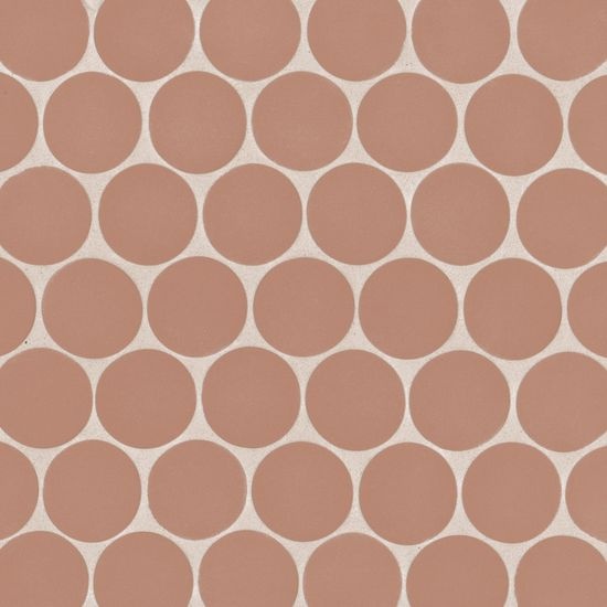 Makoto Umi Terracotta 2" x 2" Penny Round Mosaic