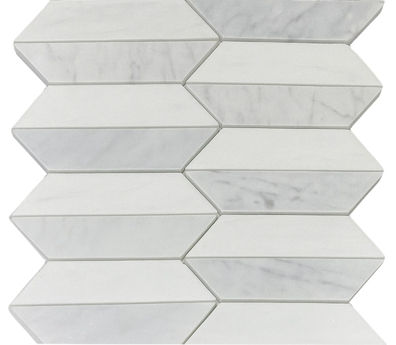 Bianco Dolomite & White Carrara Marble Mosaic