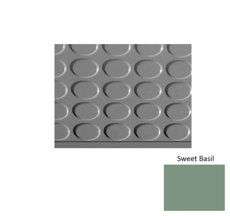 Solid 97 Sweet Basil Vantage Raised Circular 15 Inch Depth Rubber (Sq) Stair Tread - Textured